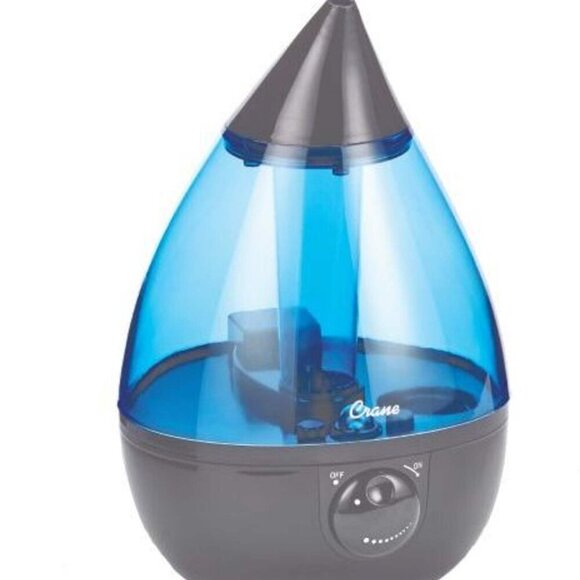 Crane Droplet Ultrasonic Cool Mist Air Humidifier, Whisper Quiet, Black - Picture 2 of 5